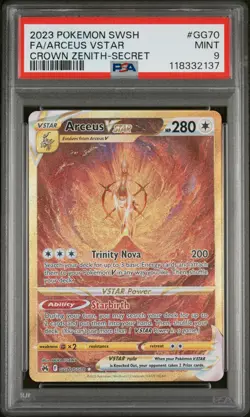 2023 POKEMON SWORD & SHIELD CROWN ZENITH SECRET FULL ART/ARCEUS VSTAR PSA 9 - Image 1