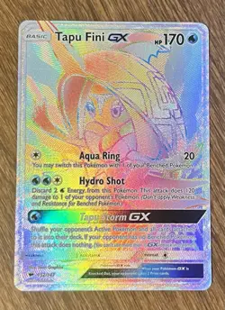 TAPU FINI GX Holo Rainbow Burning Shadows full art 152/147 Secret Rare Pokemon - Image 1