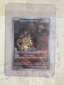 Pokemon TCG Team Rockets Meowth Card 203/182 Destined Rivals - Image 1