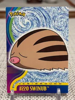 2001 Topps Pokemon Johto Series 1 #220 Swinub (Blue Logo) LP - Image 1