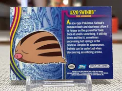 2001 Topps Pokemon Johto Series 1 #220 Swinub (Blue Logo) LP - Image 2