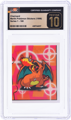 1999 Pokemon Merlin Stickers Charizard Series 1 #180 CGC BL - Image 1
