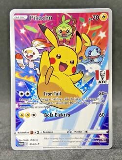 Pokemon TCG Indonesian Pikachu KFC Promo 016/S-P Full Art A - Image 1