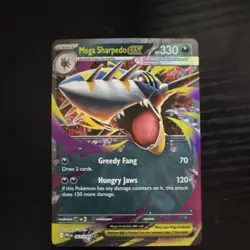 Pokemon Mega Sharpedo ex 061/094 Me02: Phantasmal Flames Holo Double Rare 330HP - Image 1