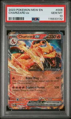 2023 POKEMON MEW EN-151 #006 CHARIZARD EX PSA 10 - Image 1