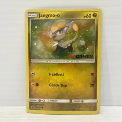 Jangmo-o 75/111 - Pokemon TCG Crimson Invasion EB Games Stamped - Holo Rare NM - Image 1