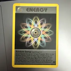 R rainbow full heal energy pokemon card 80/82 MP some staining - Image 1