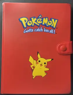 Pokemon Pikachu Red Binder TCG Album 30 Page Card Holder 1999 Vintage MP/DMG - Image 1