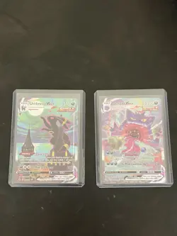 Pokemon TCG Umbreon VMAX & Gengar VMAX Holo VMAX Card Lot - 2 Cards - Image 1