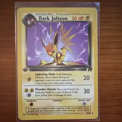 Pokemon TCG Dark Jolteon 1st Edition Team Rocket 38/82 Rare Regular 50 HP Card - Image 1