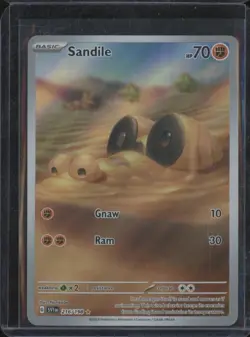2023 Pokemon Scarlet & Violet Base Set SANDILE #216 Illustration Rare JFB3 - Image 1