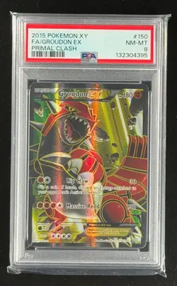 2015 Pokemon XY Primal Clash Groudon EX FA #150 PSA 8 NM-MT - Image 1