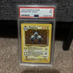 1999 Pokemon Base Set Unlimited #9 Magneton-Holo PSA 7 - Image 1