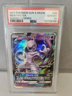Pokemon 2017 Shining Legends Mewtwo GX #39 PSA 10 - Image 1