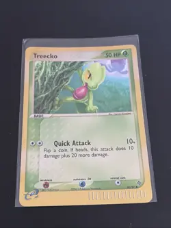 Treecko Pokemon Card Starter Pokemon Vintage Nintendo NM- eX Reverse Holo - Image 1