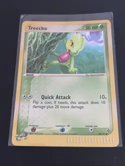 Treecko Pokemon Card Starter Pokemon Vintage Nintendo NM- eX Reverse Holo - Image 3