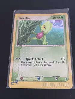 Treecko Pokemon Card Starter Pokemon Vintage Nintendo NM- eX Reverse Holo - Image 4