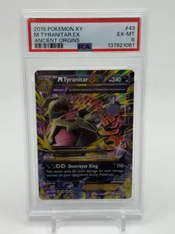 2015 POKEMON ANCIENT ORIGINS M TYRANITAR EX #43 PSA 6 MINT MEGA ENGLISH - Image 1