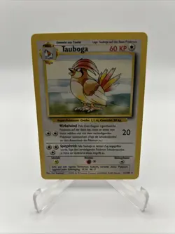 GERMAN 22/102 Tauboga - Pidgeotto Base Set WOTC Pokemon TCG Rare Non-Holo MP - Image 1