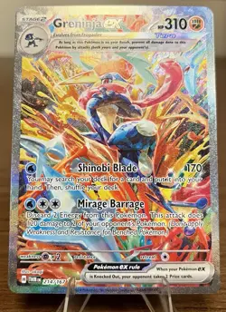 Pokemon TCG Greninja Ex 214/167 Twilight Masquerade Full Art SIR Holo NM/Mint - Image 1