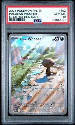 2025 POKEMON PFL EN-PHANTASMAL FLAMES ILLUSTRATION RARE PALDEAN WOOPER PSA 10 - Image 1