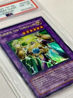 Yu-Gi-Oh Elemental HERO Thunder Giant TLM The Lost Millennium 1st Edition PSA 8 - Image 3