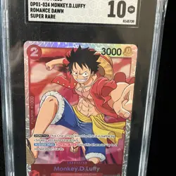 ONE PIECE ROMANCE DAWN OP01-024 MONKEY D. LUFFY SGC 10 GEM MINT - Image 1