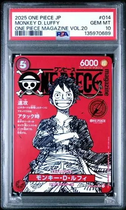 Monkey D Luffy One Piece Mag Vol. 20 Promo #ST21-014 Japan PSA 10 GEM MT - Image 1