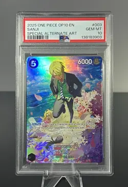 2025 ONE PIECE OP10-ROYAL BLOOD SPECIAL ALTERNATE ART #003 SANJI PSA 10 - Image 1