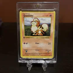 GROWLITHE - 28/102 - SHADOWLESS Base Set - Pokemon Card - EXC / NM - Image 1