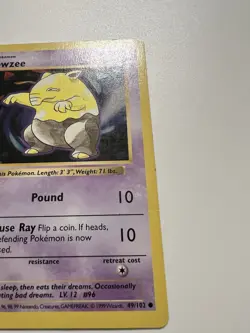 Drowzee 1st Edition Shadowless Pokemon Card Base Set 49/102 English - Image 3