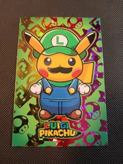 Luigi Pikachu #1 Rainbow Holo Pokemon 2024 Card Database Merry Christmas Peru - Image 1