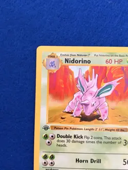 Pokemon Card - Nidorino Base Set (Shadowless) 37/102 Uncommon 1st Edition - Image 3
