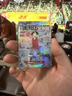 One Piece Monkey D. Luffy US College Basketball SEALED Promo Card RUTGERS - Image 1