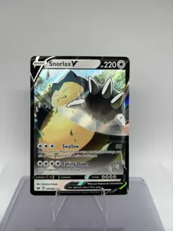 Pokemon TCG Snorlax v Sword & Shield Base Set Holo Ultra Rare Card 141/202 - Image 1