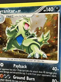 Pokemon Tyranitar Holo & Rev Holo Rare Cards Mysterious Treasures 17/123 - Image 3