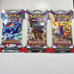 Set of 3 Scarlet & Violet Paldea Evolved Sleeve Booster Packs - 30 Cards Total - Image 1