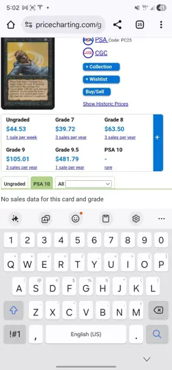 MTG Alpha Drain Life Graded 10 Gem Mint! - Image 3