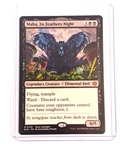 2025 MTG Bloomburrow #M 0100 Maha,Its Feathers Night Mythic Rare NM!!! - Image 1