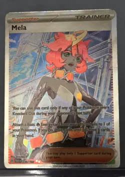 Pokemon TCG Paradox Rift Mela 236/182 Holo Ultra Rare Supporter Trainer NM - Image 1