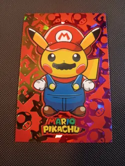 Mario Pikachu #1 Rainbow Holo Pokemon 2024 Card Database Merry Christmas Peru - Image 1