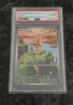 2025 POKEMON SVP EN-SV BLACK STAR PROMO #208 VICTINI PSA 8 MINT - Image 1