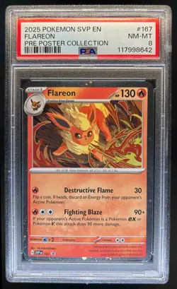 2023-25 Pokemon SV Black Star Promos SVP EN Flareon #167 PSA 8 - Image 1