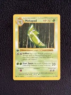 Metapod 54/102 Base Set 1st Edition Shadowless Pokemon Card - Image 1