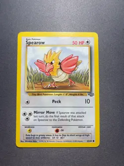 Pokemon TCG Spearow Jungle 62/64 Unlimited 1999-2000 Wizards Base Set - Image 1