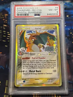 Pokemon EX Crystal Guardians Charizard Delta Reverse Holo 2006 4/100 #4 PSA 8 - Image 1
