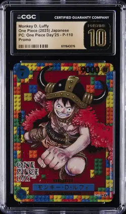 2025 ONE PIECE JPN PC: ONE PIECE DAY '25 PROMO MONKEY D. LUFFY CGC 10 PRISTINE - Image 1