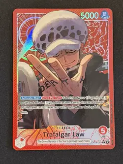 One Piece TCG English OP14-001 Trafalgar Law Leader Alt Art Parallel - Image 2