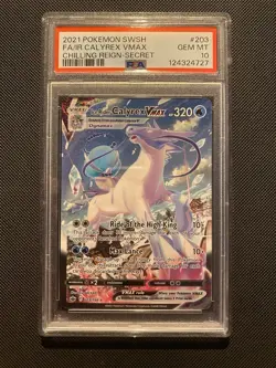 Ice Rider Calyrex VMAX Alternate Art 203/198 Chilling Reign Pokemon PSA 10 - Image 1