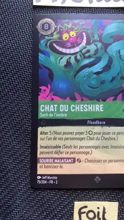 Carte Disney Lorcana TCG Chat De Cheshire 75/204 Super Rare Foil Chapitre 2 Neuf - Image 3
